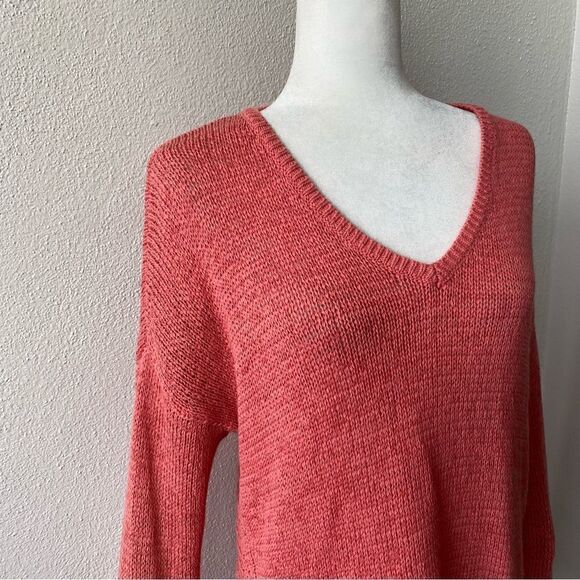 LOFT Women’s Knit Sweater Peach High Low SZ L - Picture 4 of 14